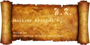 Waitzer Kristóf névjegykártya